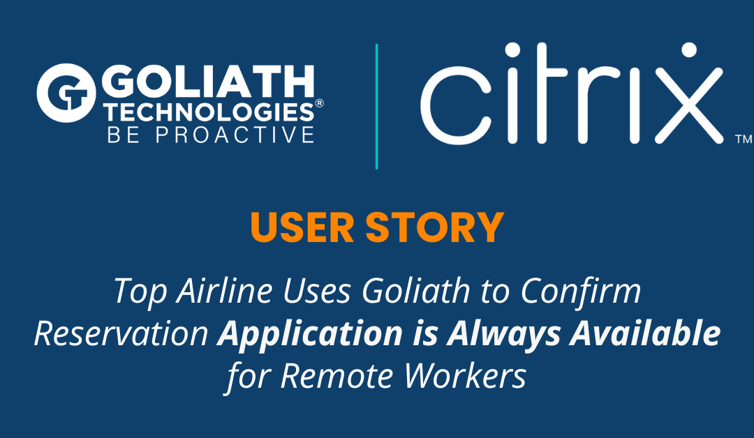 Top 5 Airline Uses Goliath’s Application Availability Testing as a Service with AWS