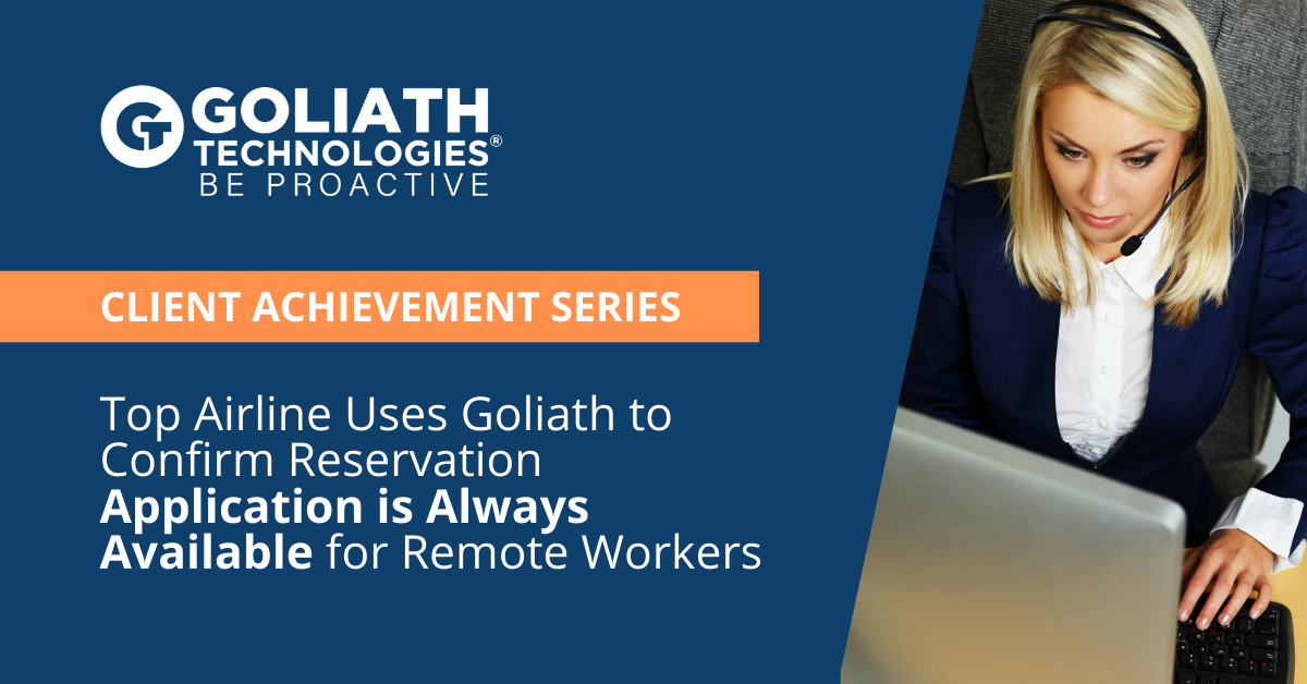 Top 5 Airline Uses Goliath’s Application Availability Testing as a Service with AWS