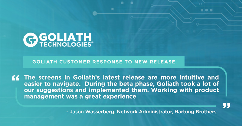 Goliath Customer Response to New Release