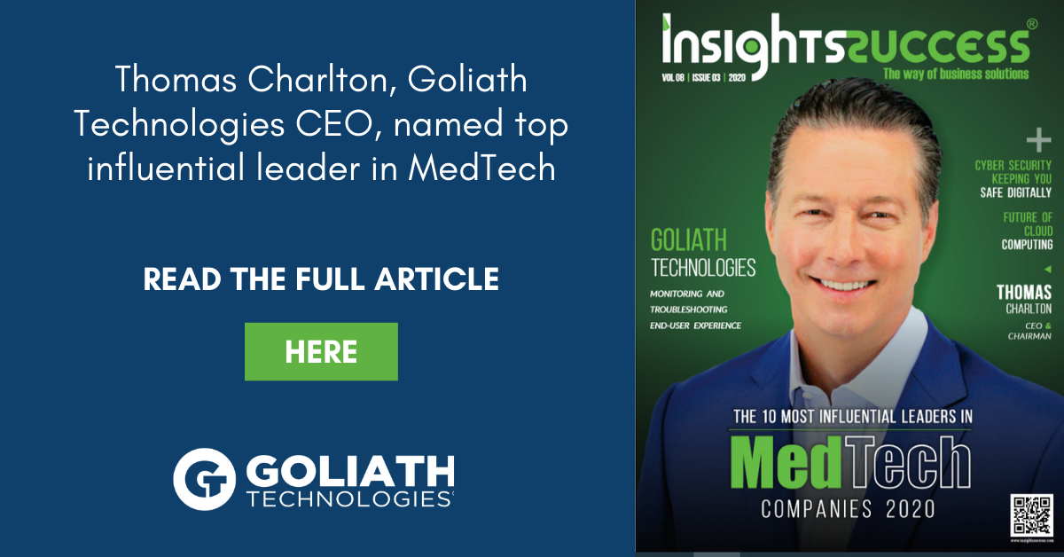 Goliath Technologies’ CEO Thomas Charlton Recognized as Top Influential Leader in MedTech